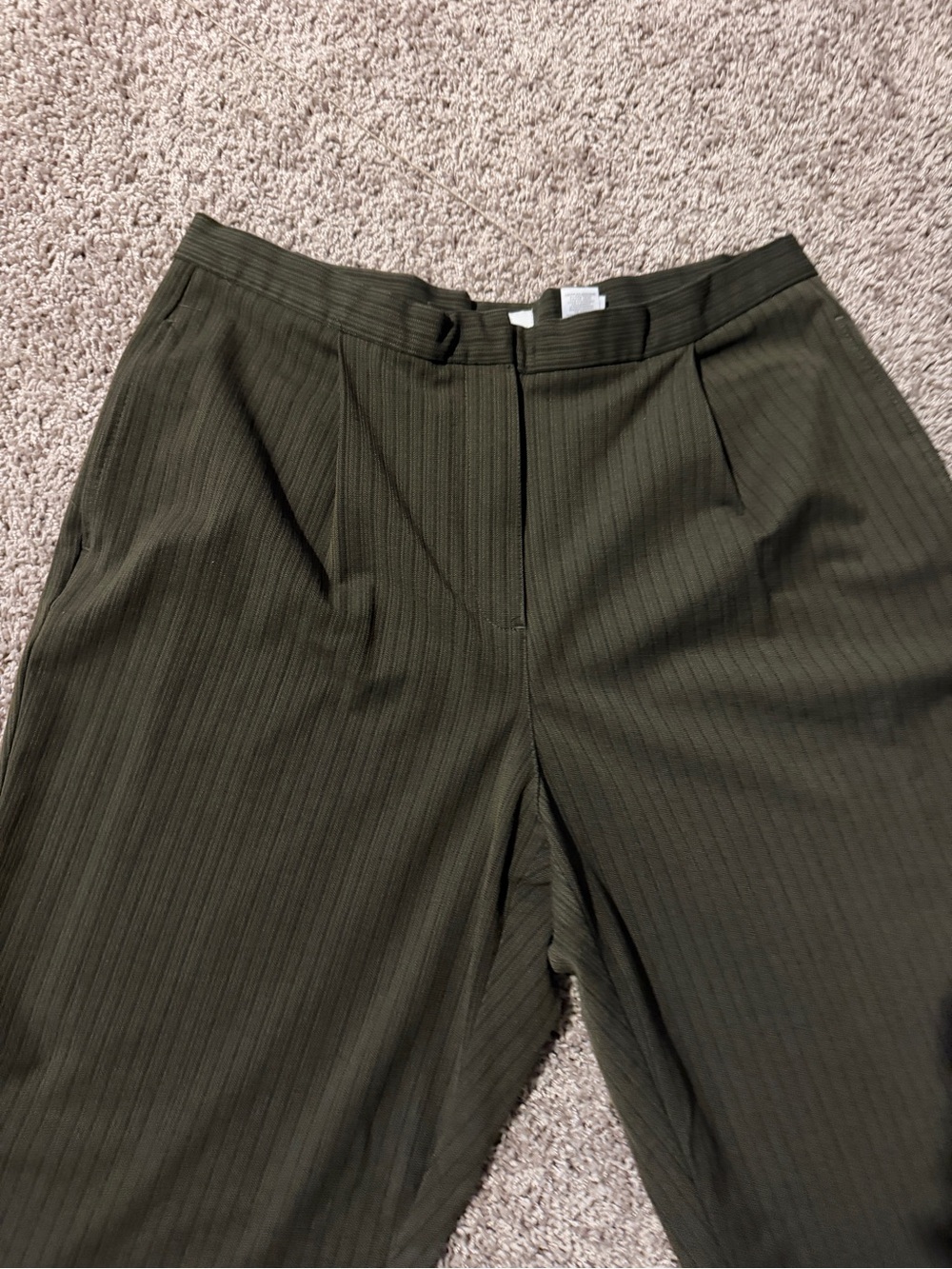 Liz Claiborne Men's Olive Green Pinstripe Dress Pants